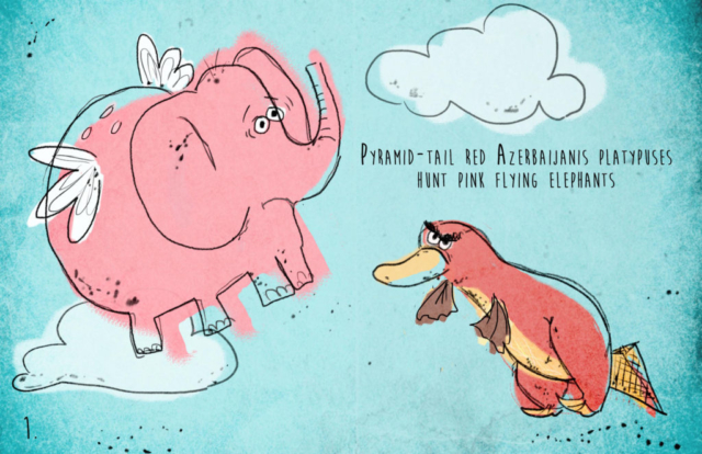 elephant platypus illustration